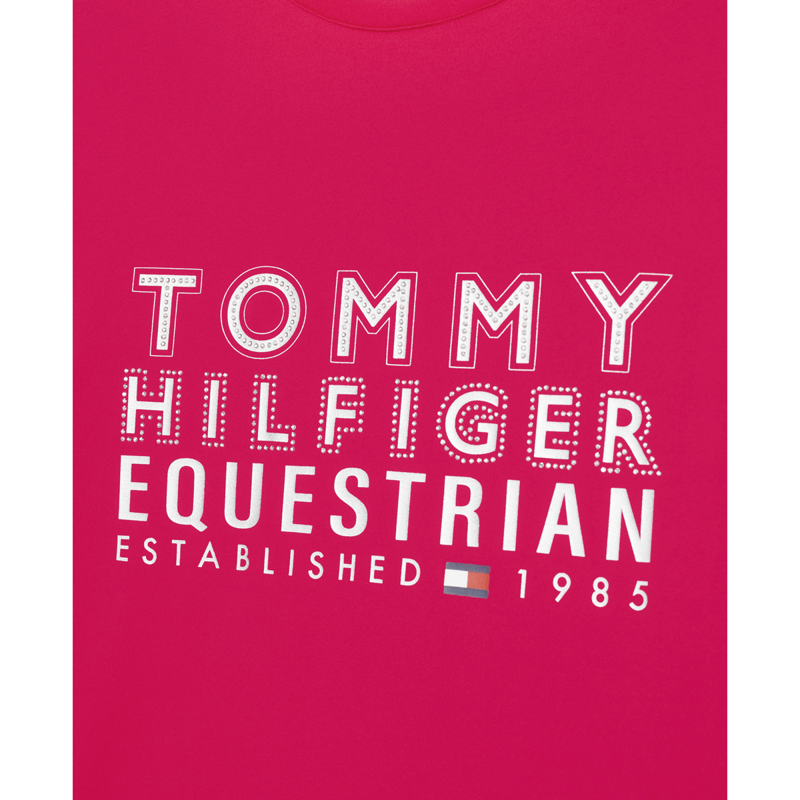 Tommy Hilfiger Women's Paris Studded Logo Long Sleeve T-Shirt - Cherry-2